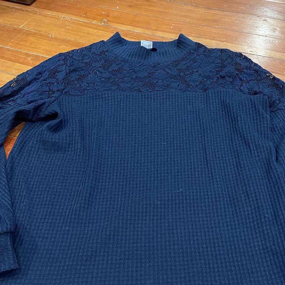 Venus Boutique waffle lace detail longsleeve